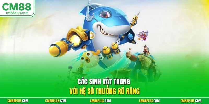 Các sinh vật trong với hệ số thưởng rõ ràng